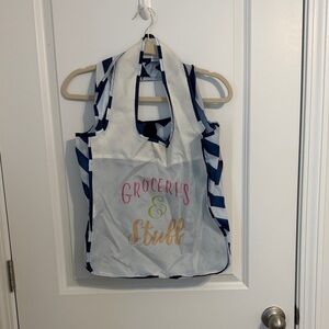 Stylish Striped Tote Bag with Fun Print